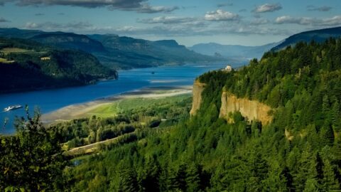 Look From Women’s Forum At Vista House At Columbia River Gorge Crown Point, Portland, OR