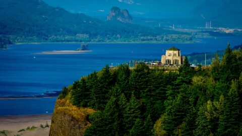 Close Look At Vista House At Columbia River Gorge Crown Point, Portland, OR
