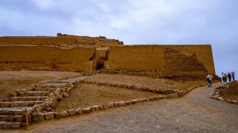 Approaching Temple Of The Sun, Pachacamac, Lima, Peru