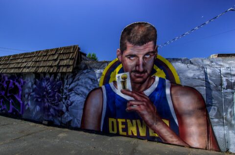Gamma Acosta’s Mural Of Nikola Jokic in Longmont, CO