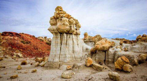 Hoodoo With Arch In Valley Of Dreams, NM