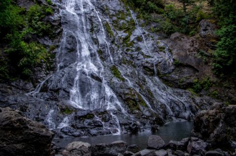 Lower End Of Rocky Brook Falls Outside Of Olympic National Park, WA