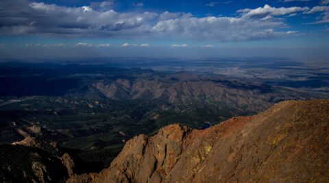On the clearest days, Colorado, Arizona, New Mexico, Utah and Kansas Are Visible From Pikes Peak Summit, CO