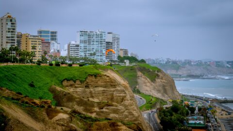 Paragliders In Miraflores, Lima, Peru