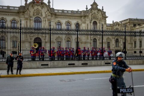 Performance During Change Of Guard At Government Palace De Peru, Plaza De Armas,  Lima, Peru