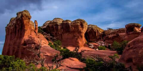 Rock Formations Near Tapestry Arch in Arches National Park, Moab, UT