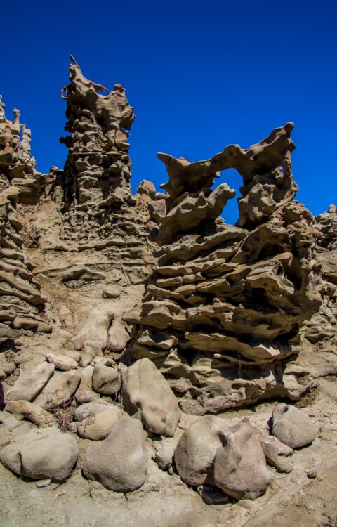 Rock Formations With Fins And Holes In Fantasy Canyon, Vernal, UT