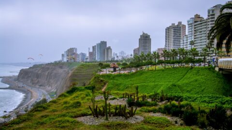 Scenic Cliff In Miraflores, Lima, Peru