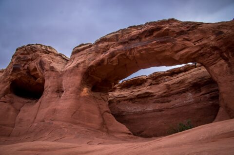 Tapestry Arch And North Side Cave in Arches National Park, Moab, UT