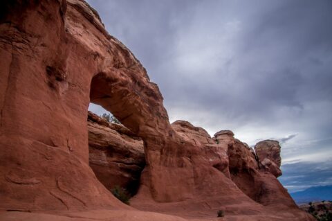 Tapestry Arch And South Side Cave in Arches National Park, Moab, UT