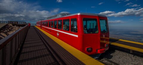 The Broadmoor Manitou and Pikes Peak Cog Railway Ready To Leave Pikes Peak Summit, CO