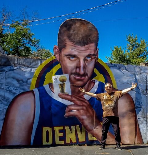 rrasha At Gamma Acosta’s Mural Of Nikola Jokic In Longmont, CO