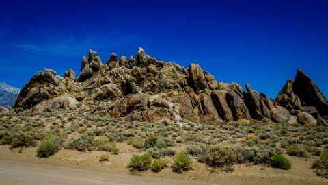 Strange Rock Formations In  The Alabama Hills, CA