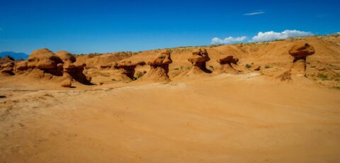 Aligned Group Of Goblins In Goblin Valley State Park, UT