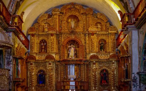 Altar In Maca Church, Colca Canyon, Peru