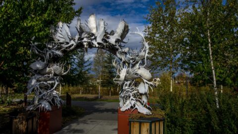 Antlers Arch Near Visitor Center In Fairbanks, AK