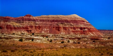 Approaching Bentonite Hills In Lower Cathedral Valley, UT