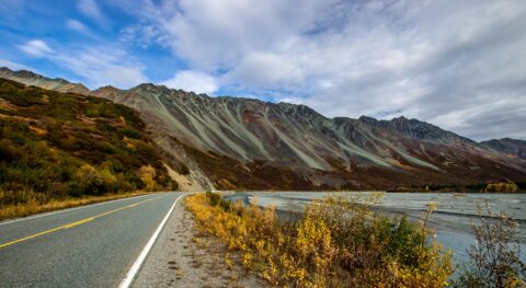 Approaching Rainbow Ridge Along Richardson Highway, AK