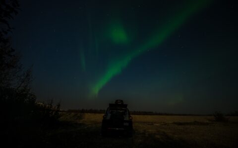 Aurora Borealis Appears Over FJ At My Camping Spot On The Bank Of Gestle River, AK