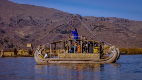 Big Reed Boat From Uros Islands, Lake Titicaca, Peru