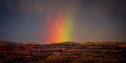 Blast Of The Rainbow Over Slickrock, Moab, UT