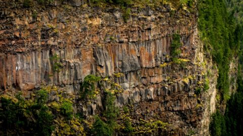 Cliff Near Spahats Falls In Wells Gray Provincial Park, BC