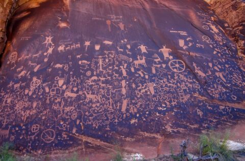 Close Look At Newspaper Rock On The Way To Needles, Canyonlands National Park, UT
