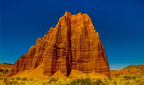 Facing Temple Of The Sun  In Lower Cathedral Valley, UT