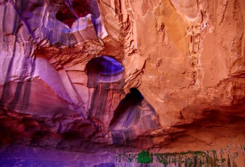 Close Look At Wall Openings In Golden Cathedral, Neon Canyon, Grand Staircase Escalante National Monument, UT