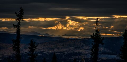 Cloudy Sunset In The Wilderness North From Fairbanks, AK