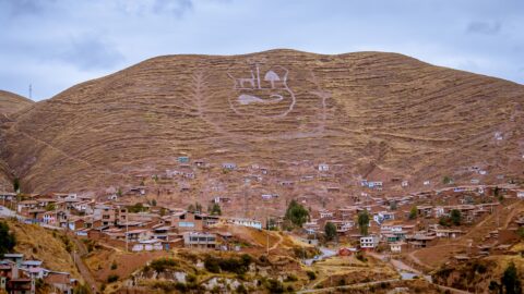 Coat Of Arms Of Peru On The Hill Near Cusco, Peru