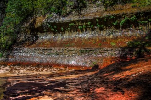 Colourfull Wall Of Left Fork of North Creek On The Way To The Subway, Zion National Park, UT