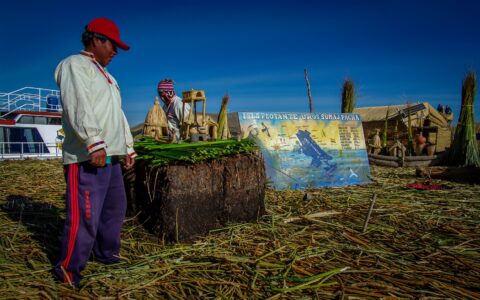 Completed Model Of Uros Island, Lake Titicaca, Peru