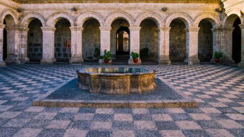 Courtyard Of Iglesia de la Compania de Jesus, Arequipa, Peru