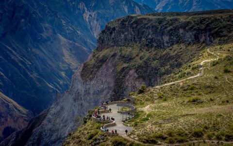El Mirador De La Cruz Del Condor In Colca Canyon, Peru