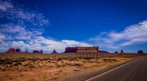 Entrance To Monument Valley Navajo Tribal Park, From Utah
