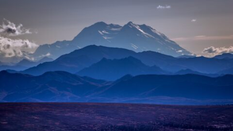 Evening Over Denali National Park With Denali (Mount McKinley) In The Distance, AK