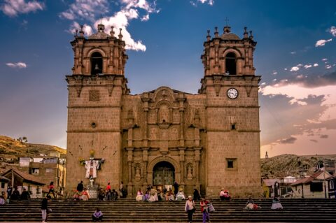 Evening Near Puno Cathedral, Lake Titicaca, Peru