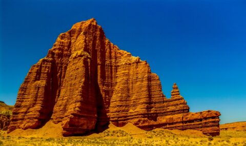 Facing Temple Of The Moon In Lower Cathedral Valley, UT