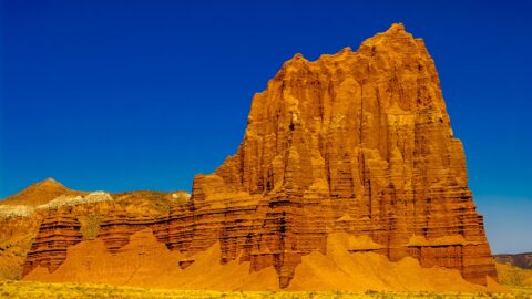 Facing Temple Of The Sun In Lower Cathedral Valley, UT
