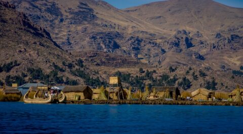 Floating Uros Island, Lake Titicaca, Peru