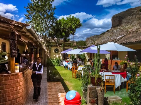 Garden In Casa Grande Restaurant, Urubamba, Sacred Valley, Peru