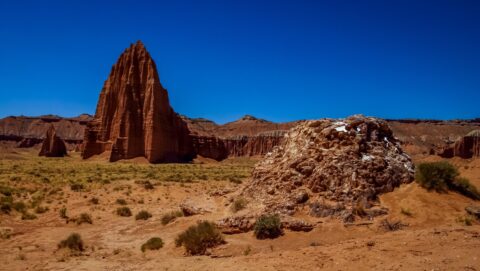 Glass Mountain, Temple Of The Sun & Temple Of The Moon  In Lower Cathedral Valley, UT