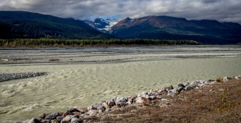 Haines River And Jarvis Glacier Along Klondike Highway, Haines, AK