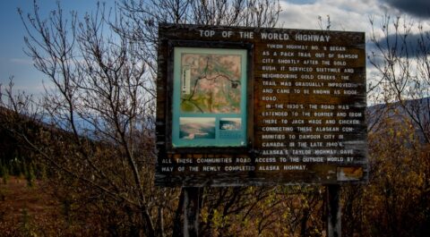 Historic Landmark On Top Of The World Highway, YT