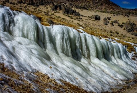 Ice Fall On The Side Of The Road to Chivay, Peru