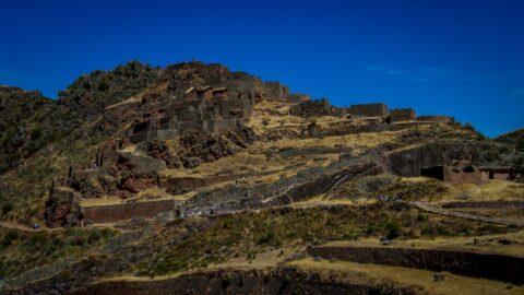 Inca Ruins High Above Pisac, Sacred Valley, Peru
