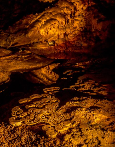 Lake Deep Down The Giant Cave In Carlsbad Cavern National Park, NM