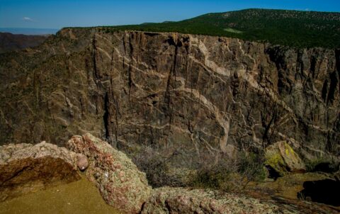 Look At Painted Wall From Dragon Point, Black Canyon Of The Gunnison National Park, CO