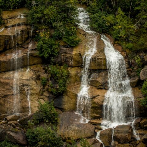 Look At Lower Part Of Pitchfork Falls From Klondike Highway Towards Skagway, AK